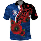 Western Bulldogs ANZAC Personalised Polo Shirt Lest We Forget Poppy Camo