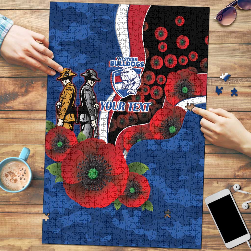 Western Bulldogs ANZAC Personalised Puzzle Lest We Forget Poppy Camo