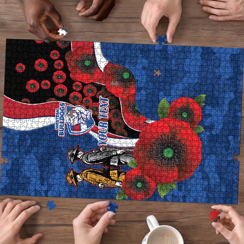 Western Bulldogs ANZAC Personalised Puzzle Lest We Forget Poppy Camo