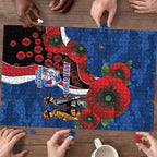 Western Bulldogs ANZAC Personalised Puzzle Lest We Forget Poppy Camo