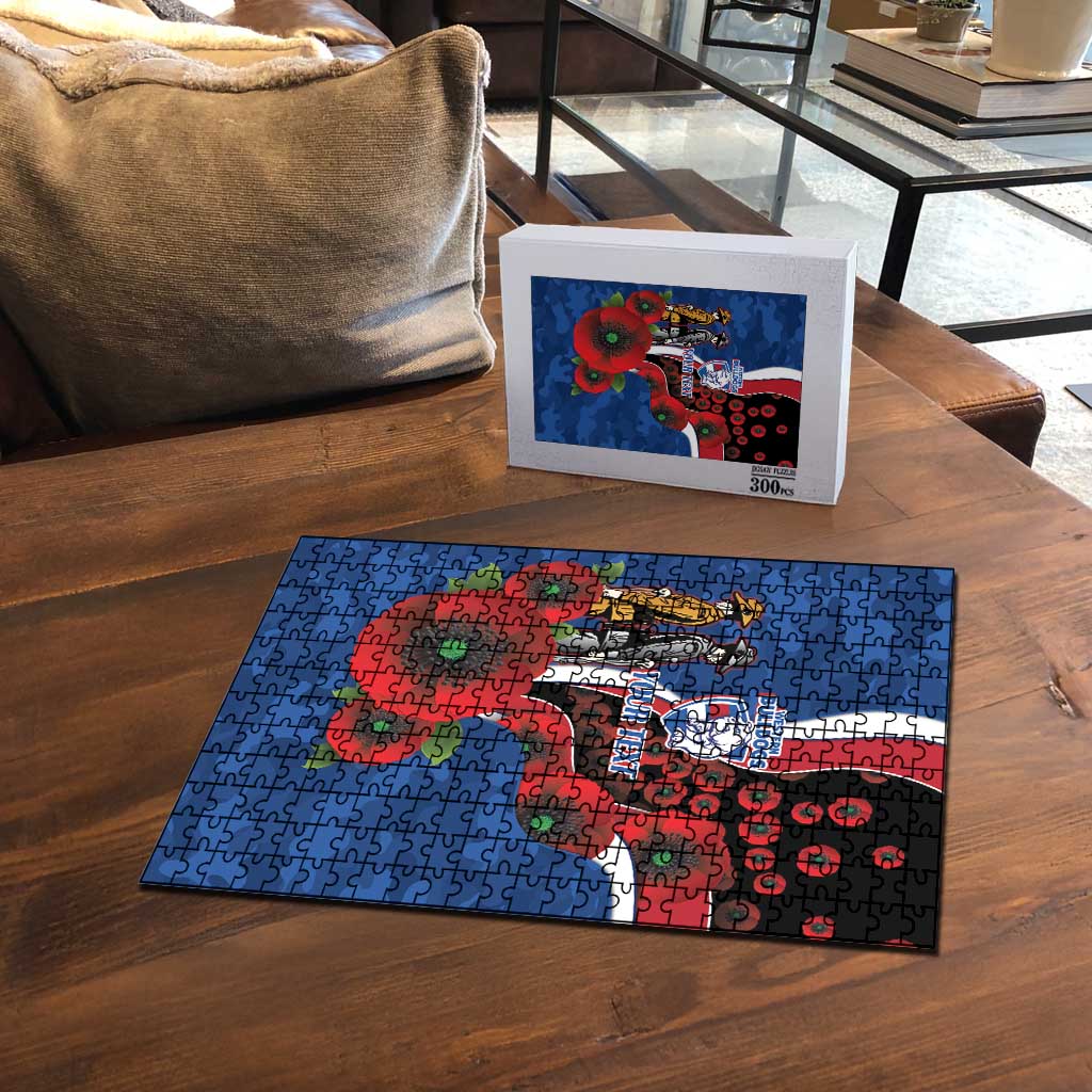 Western Bulldogs ANZAC Personalised Puzzle Lest We Forget Poppy Camo