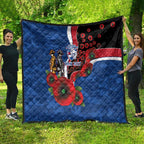 Western Bulldogs ANZAC Personalised Quilt Lest We Forget Poppy Camo