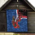 Western Bulldogs ANZAC Personalised Quilt Lest We Forget Poppy Camo