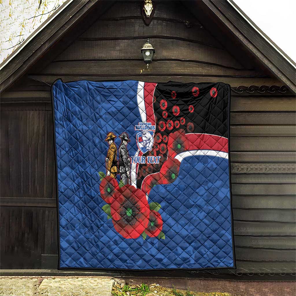 Western Bulldogs ANZAC Personalised Quilt Lest We Forget Poppy Camo