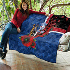 Western Bulldogs ANZAC Personalised Quilt Lest We Forget Poppy Camo
