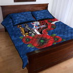 Western Bulldogs ANZAC Personalised Quilt Bed Set Lest We Forget Poppy Camo