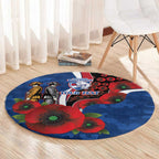 Western Bulldogs ANZAC Personalised Round Carpet Lest We Forget Poppy Camo