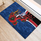 Western Bulldogs ANZAC Personalised Rubber Doormat Lest We Forget Poppy Camo