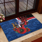 Western Bulldogs ANZAC Personalised Rubber Doormat Lest We Forget Poppy Camo