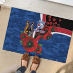 Western Bulldogs ANZAC Personalised Rubber Doormat Lest We Forget Poppy Camo