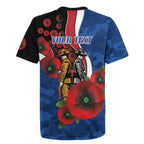 Western Bulldogs ANZAC Personalised Rugby Jersey Lest We Forget Poppy Camo