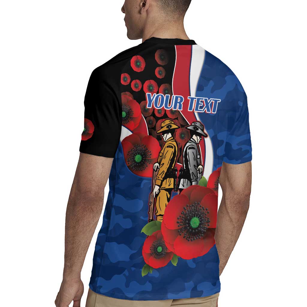Western Bulldogs ANZAC Personalised Rugby Jersey Lest We Forget Poppy Camo
