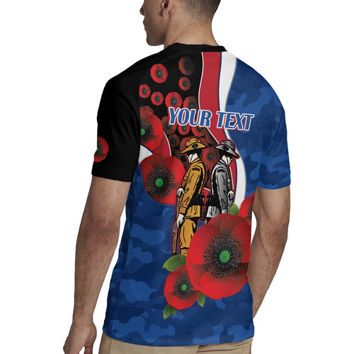 Western Bulldogs ANZAC Personalised Rugby Jersey Lest We Forget Poppy Camo