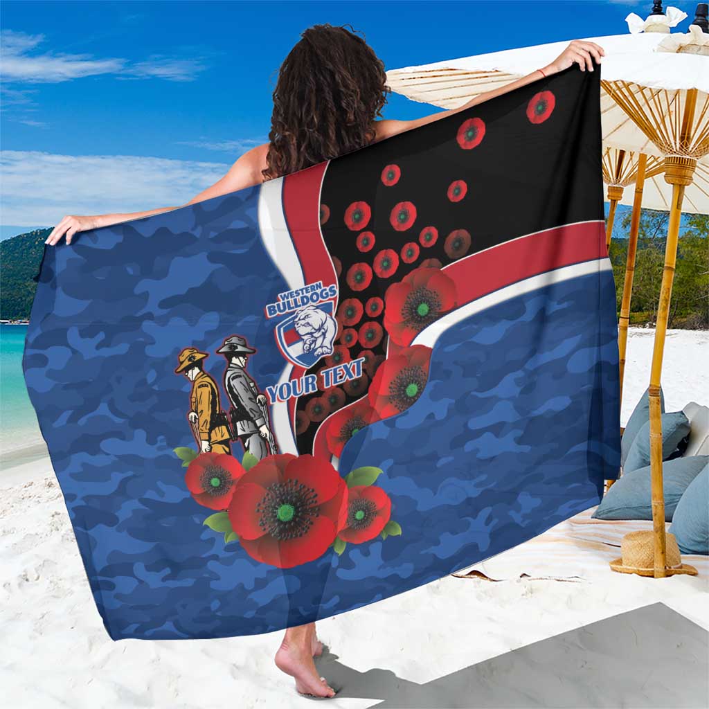 Western Bulldogs ANZAC Personalised Sarong Lest We Forget Poppy Camo