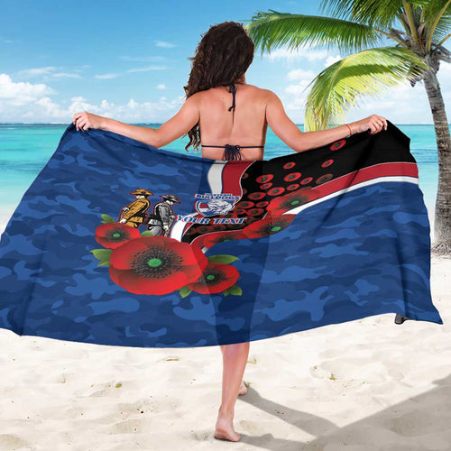 Western Bulldogs ANZAC Personalised Sarong Lest We Forget Poppy Camo