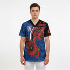 Western Bulldogs ANZAC Personalised Scrub Top Lest We Forget Poppy Camo