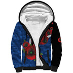 Western Bulldogs ANZAC Personalised Sherpa Hoodie Lest We Forget Poppy Camo
