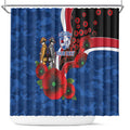 Western Bulldogs ANZAC Personalised Shower Curtain Lest We Forget Poppy Camo