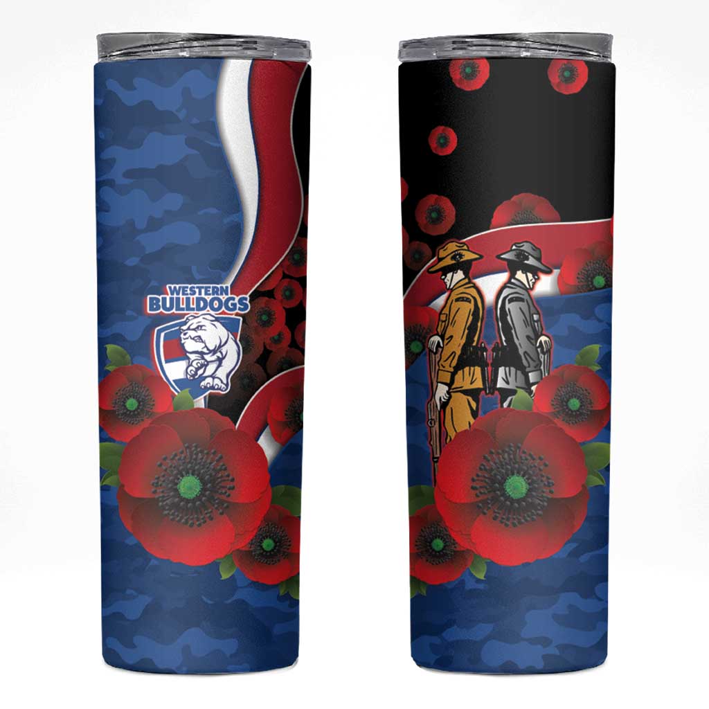 Western Bulldogs ANZAC Personalised Skinny Tumbler Lest We Forget Poppy Camo