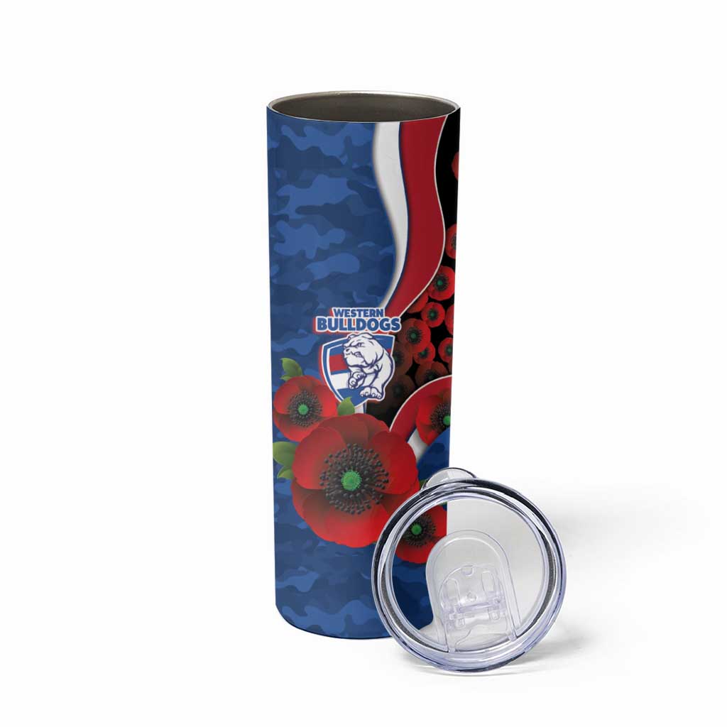 Western Bulldogs ANZAC Personalised Skinny Tumbler Lest We Forget Poppy Camo