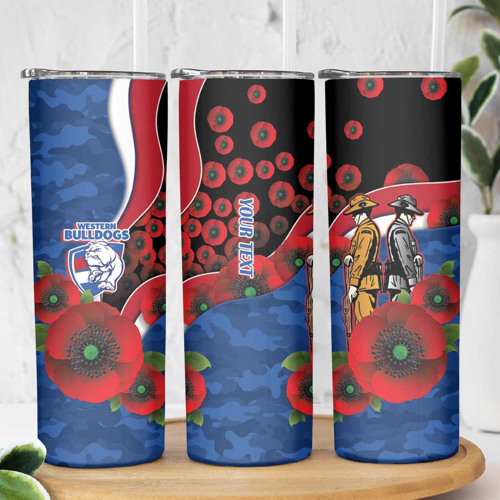 Western Bulldogs ANZAC Personalised Skinny Tumbler Lest We Forget Poppy Camo