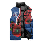 Western Bulldogs ANZAC Personalised Sleeveless Puffer Jacket Lest We Forget Poppy Camo