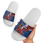Western Bulldogs ANZAC Personalised Slide Sandals Lest We Forget Poppy Camo