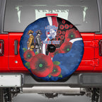 Western Bulldogs ANZAC Personalised Spare Tire Cover Lest We Forget Poppy Camo