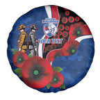 Western Bulldogs ANZAC Personalised Spare Tire Cover Lest We Forget Poppy Camo