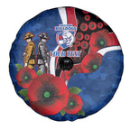 Western Bulldogs ANZAC Personalised Spare Tire Cover Lest We Forget Poppy Camo