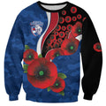 Western Bulldogs ANZAC Personalised Sweatshirt Lest We Forget Poppy Camo