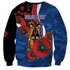 Western Bulldogs ANZAC Personalised Sweatshirt Lest We Forget Poppy Camo