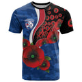 Western Bulldogs ANZAC Personalised T Shirt Lest We Forget Poppy Camo