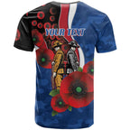 Western Bulldogs ANZAC Personalised T Shirt Lest We Forget Poppy Camo
