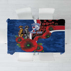 Western Bulldogs ANZAC Personalised Tablecloth Lest We Forget Poppy Camo