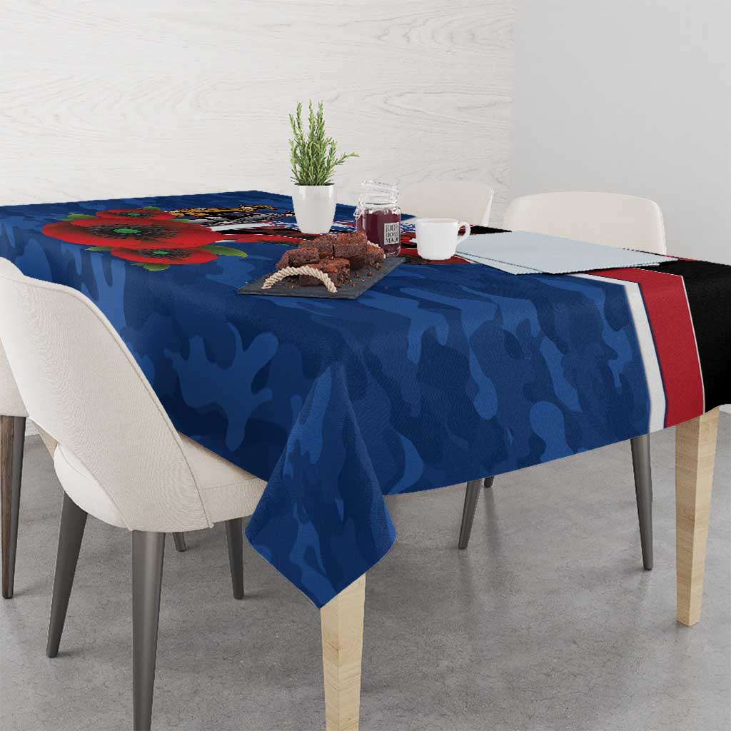 Western Bulldogs ANZAC Personalised Tablecloth Lest We Forget Poppy Camo