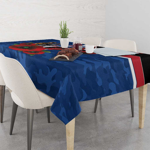 Western Bulldogs ANZAC Personalised Tablecloth Lest We Forget Poppy Camo