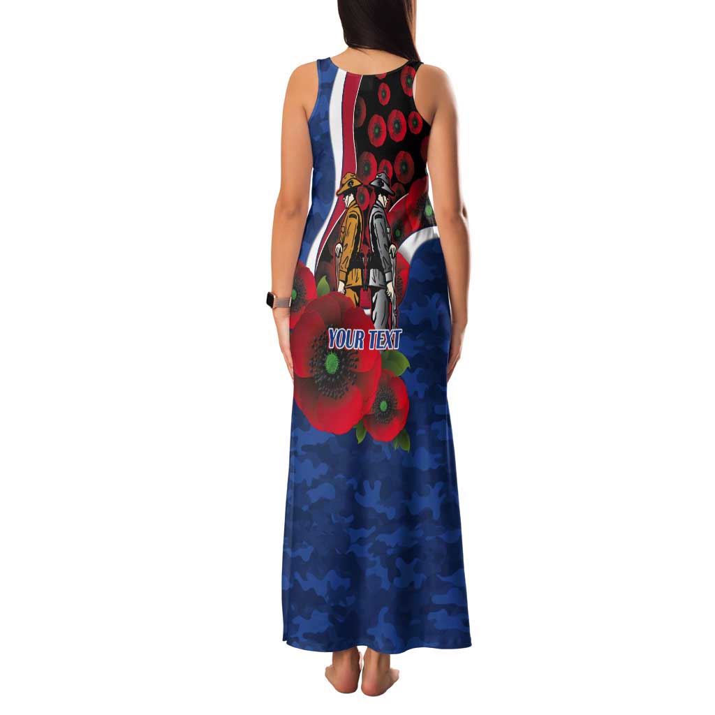 Western Bulldogs ANZAC Personalised Tank Maxi Dress Lest We Forget Poppy Camo