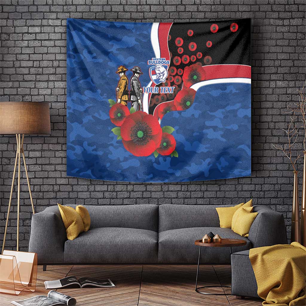 Western Bulldogs ANZAC Personalised Tapestry Lest We Forget Poppy Camo