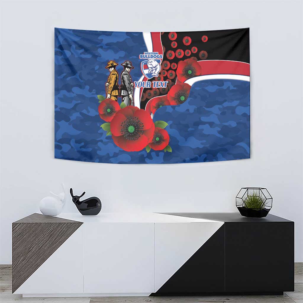 Western Bulldogs ANZAC Personalised Tapestry Lest We Forget Poppy Camo