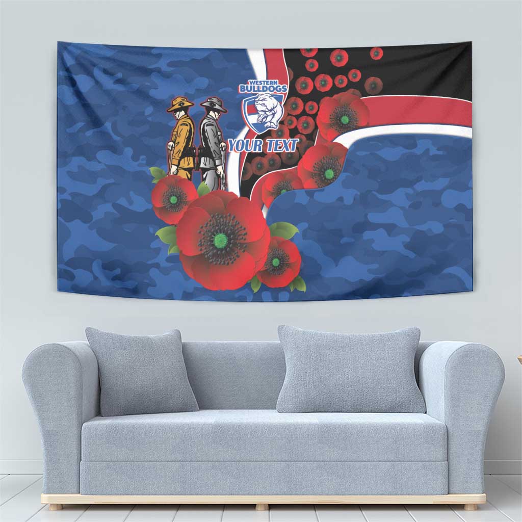Western Bulldogs ANZAC Personalised Tapestry Lest We Forget Poppy Camo