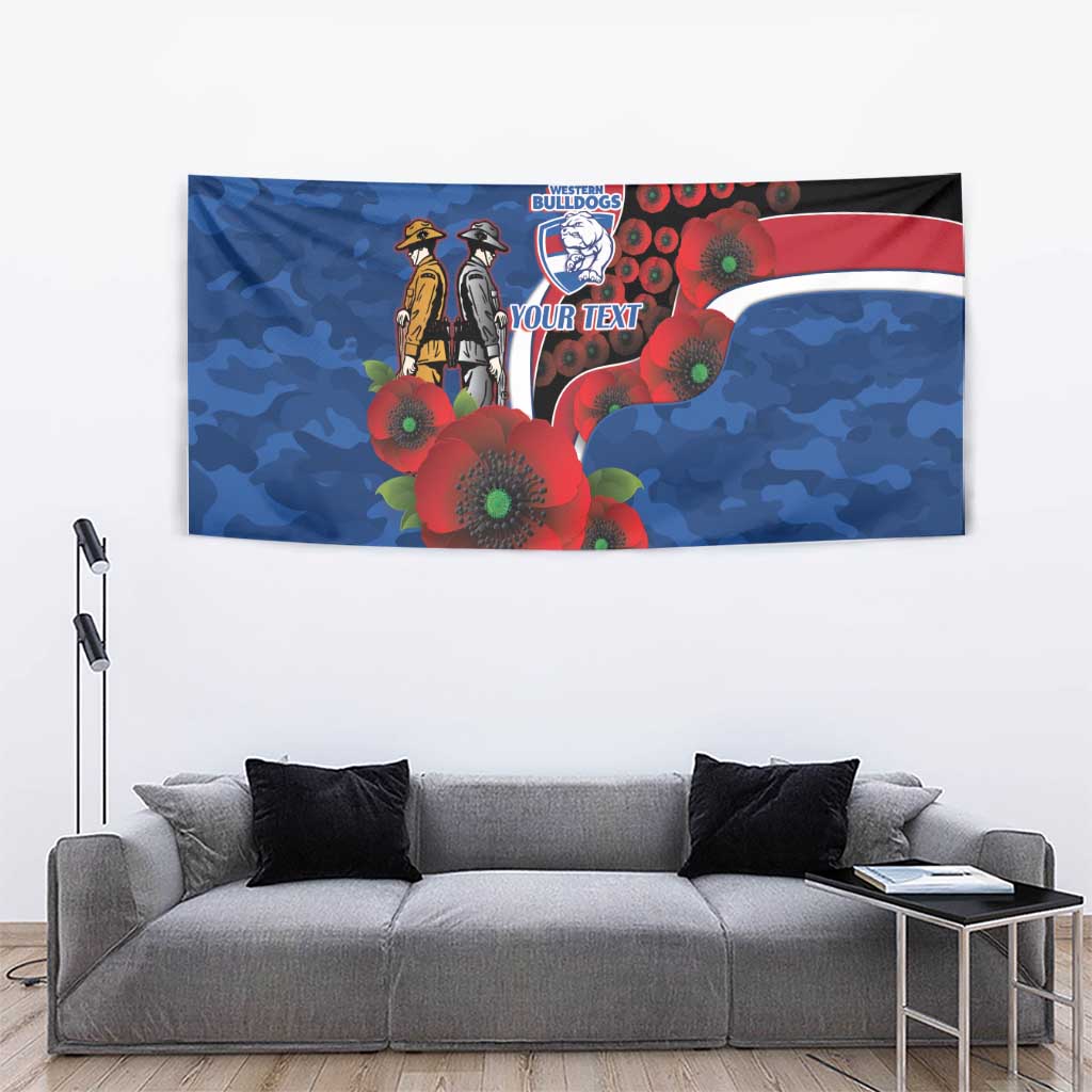 Western Bulldogs ANZAC Personalised Tapestry Lest We Forget Poppy Camo