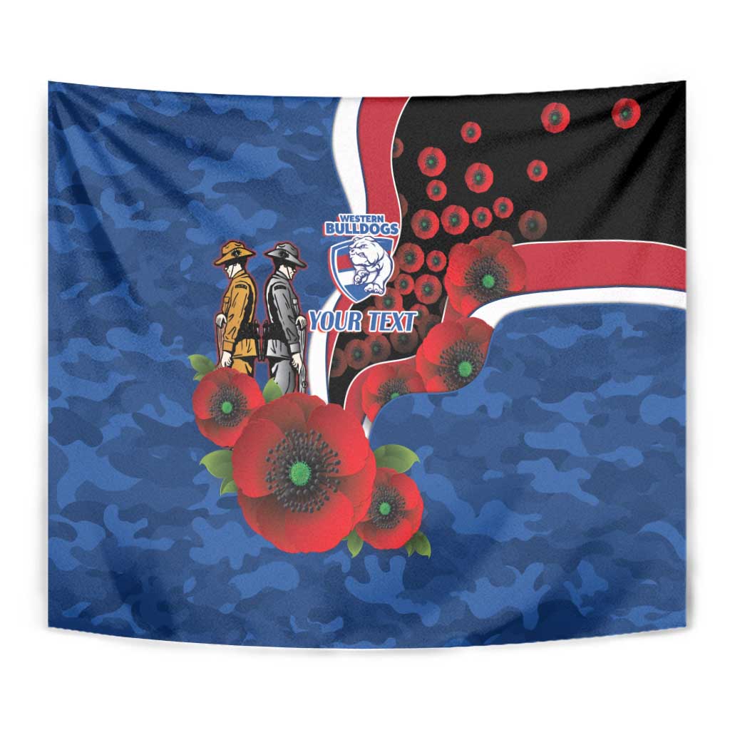 Western Bulldogs ANZAC Personalised Tapestry Lest We Forget Poppy Camo