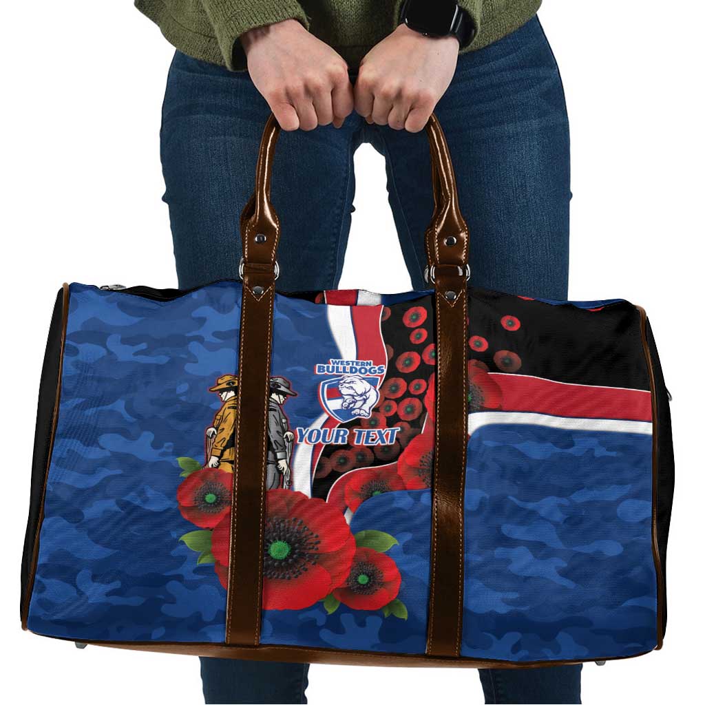 Western Bulldogs ANZAC Personalised Travel Bag Lest We Forget Poppy Camo