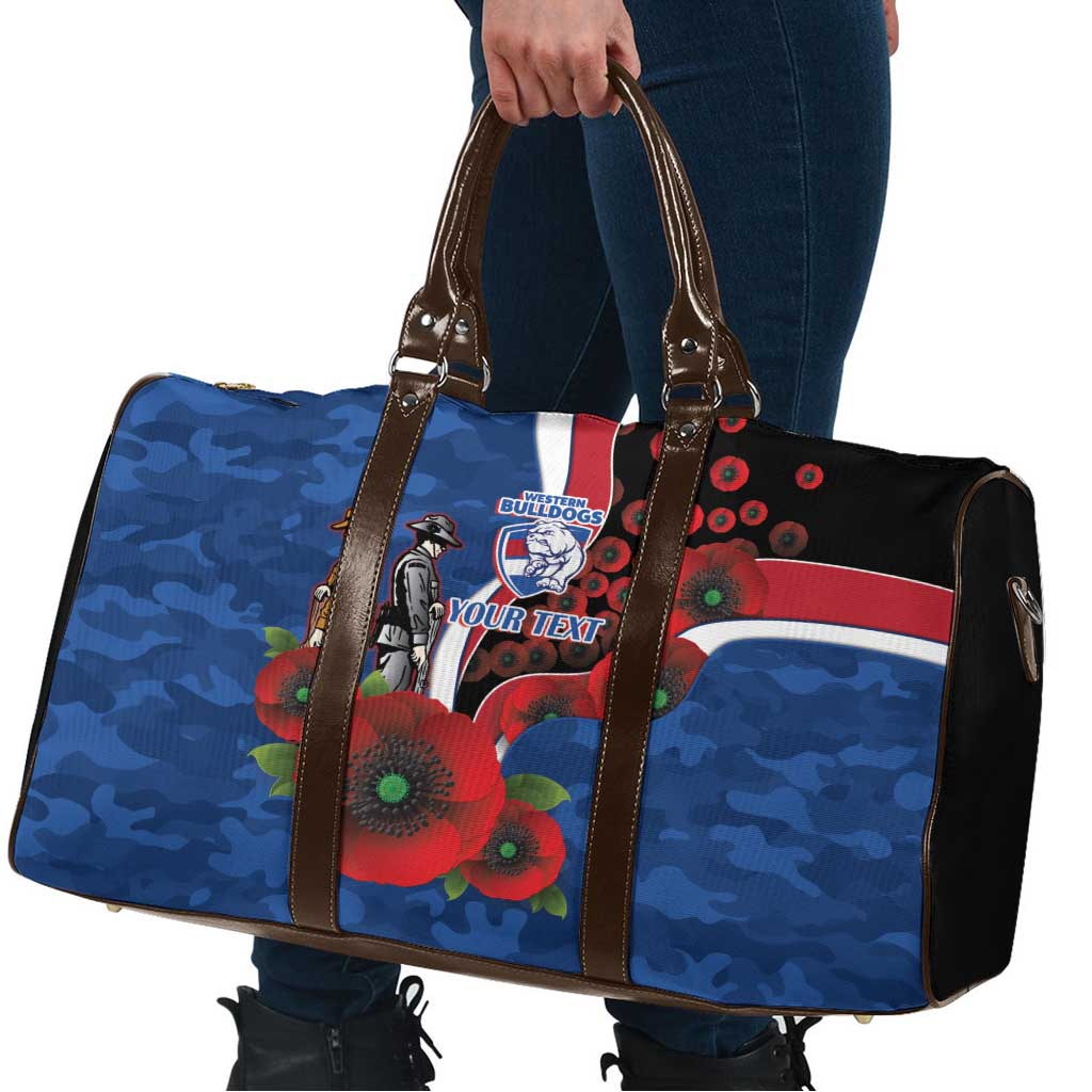 Western Bulldogs ANZAC Personalised Travel Bag Lest We Forget Poppy Camo