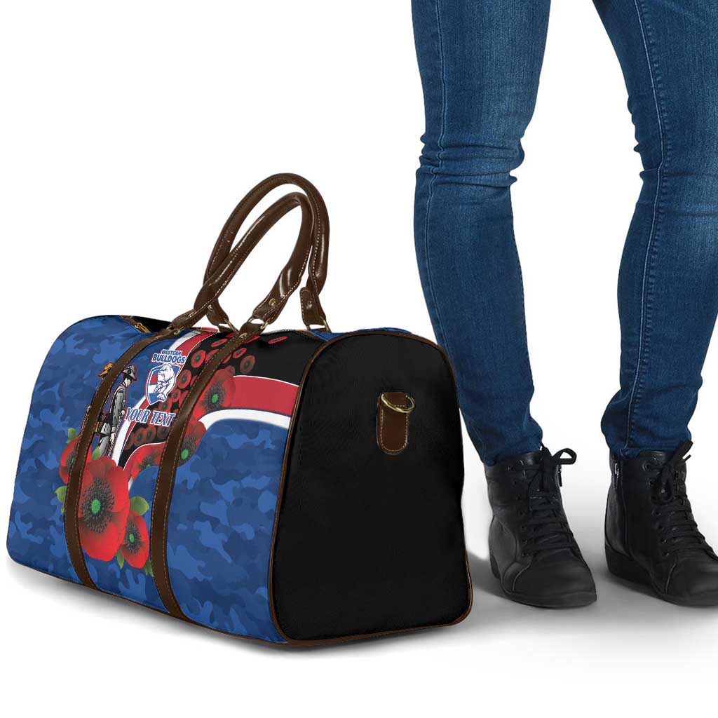 Western Bulldogs ANZAC Personalised Travel Bag Lest We Forget Poppy Camo