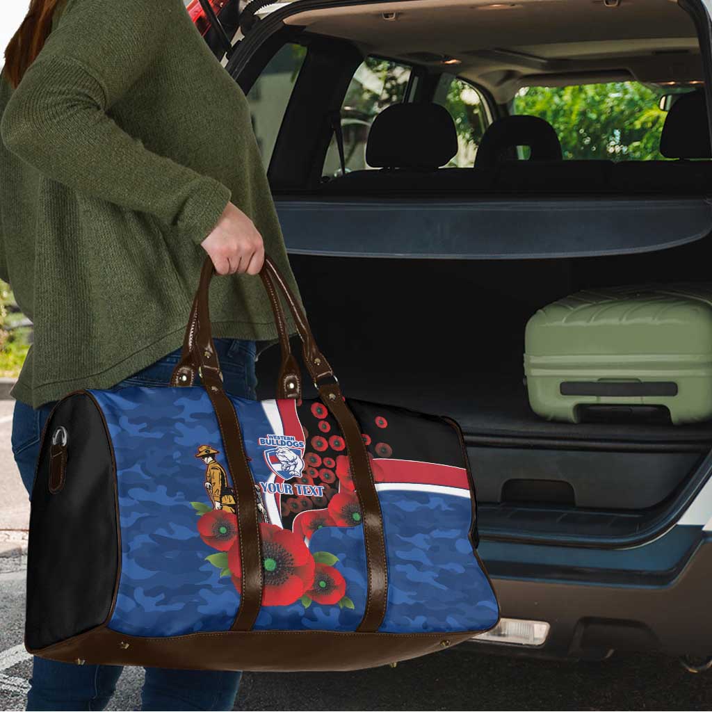 Western Bulldogs ANZAC Personalised Travel Bag Lest We Forget Poppy Camo
