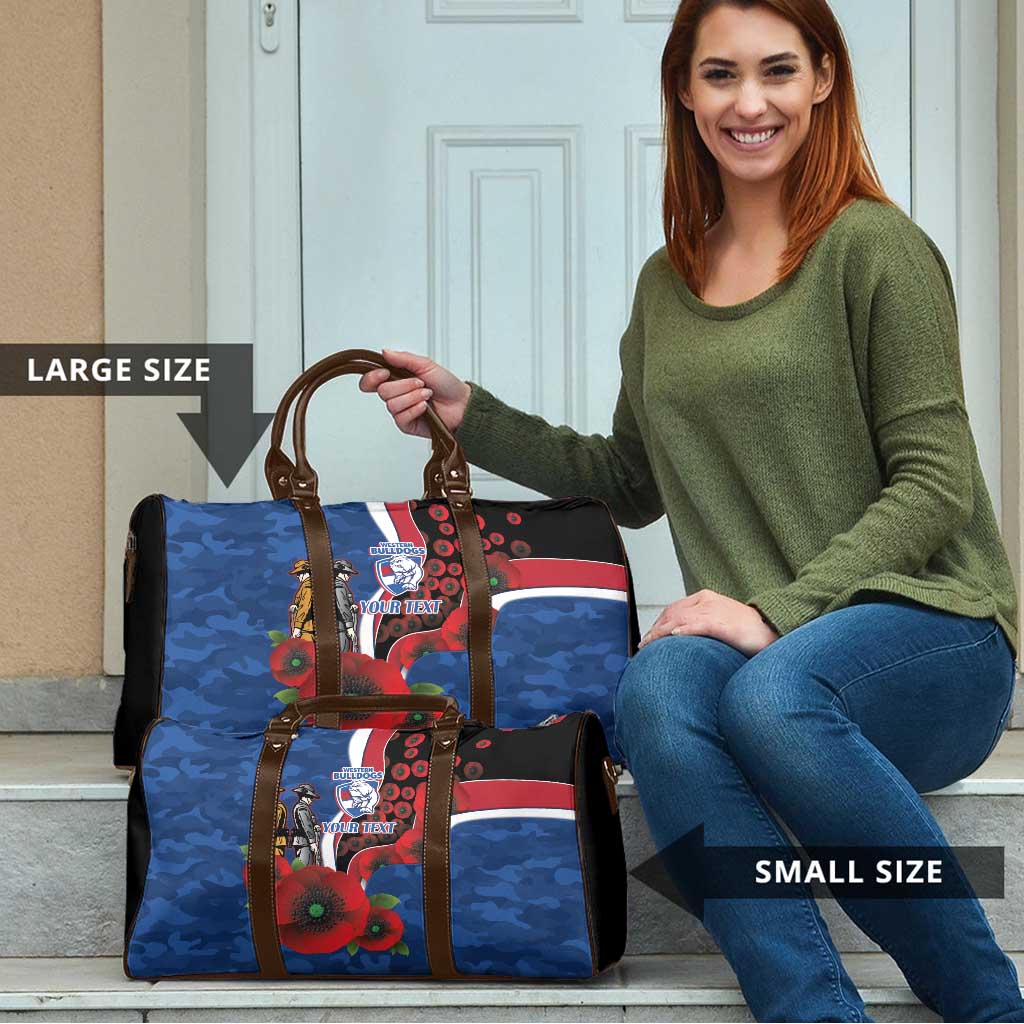 Western Bulldogs ANZAC Personalised Travel Bag Lest We Forget Poppy Camo