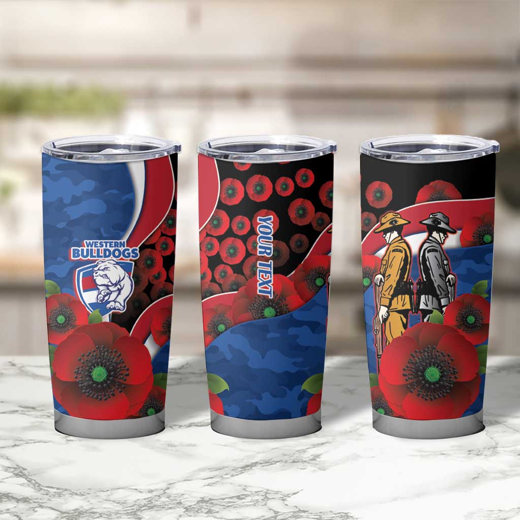 Western Bulldogs ANZAC Personalised Tumbler Cup Lest We Forget Poppy Camo