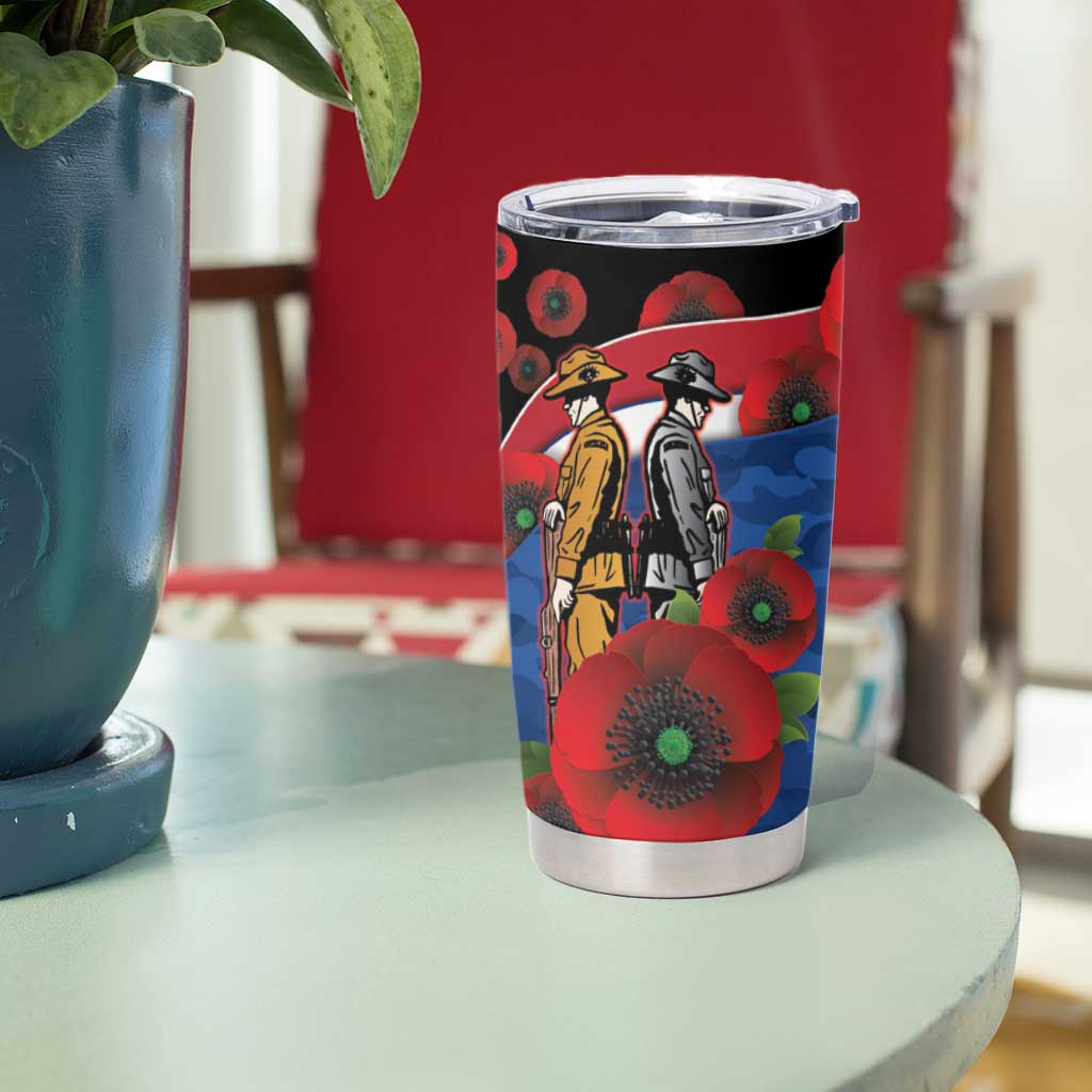 Western Bulldogs ANZAC Personalised Tumbler Cup Lest We Forget Poppy Camo